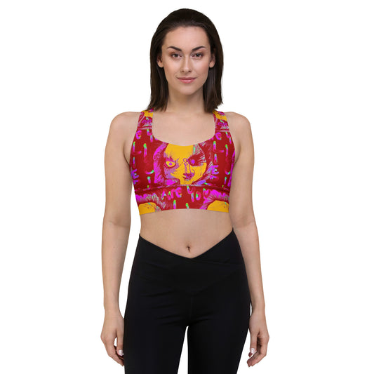 Pink Electric Longline sports bra