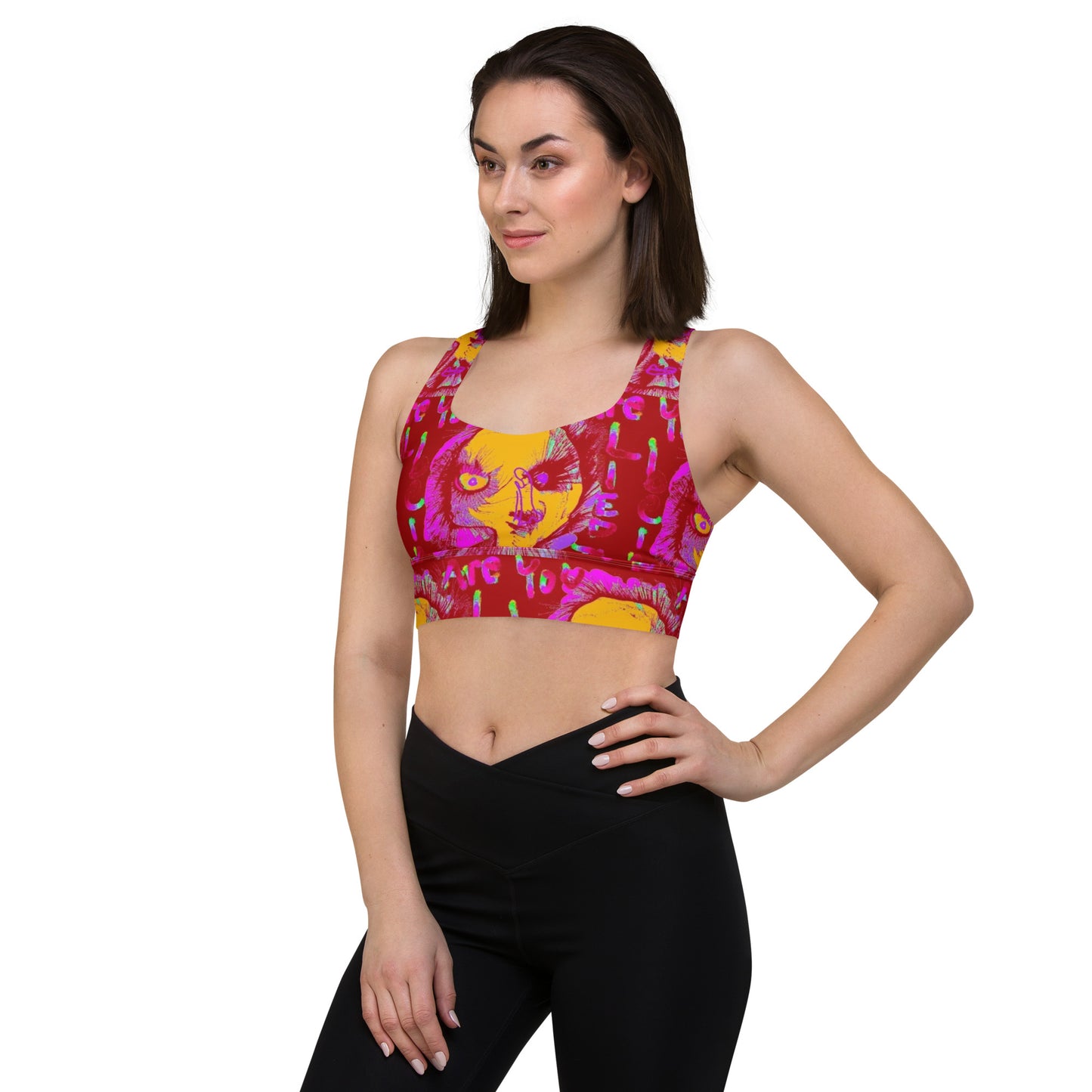 Pink Electric Longline sports bra