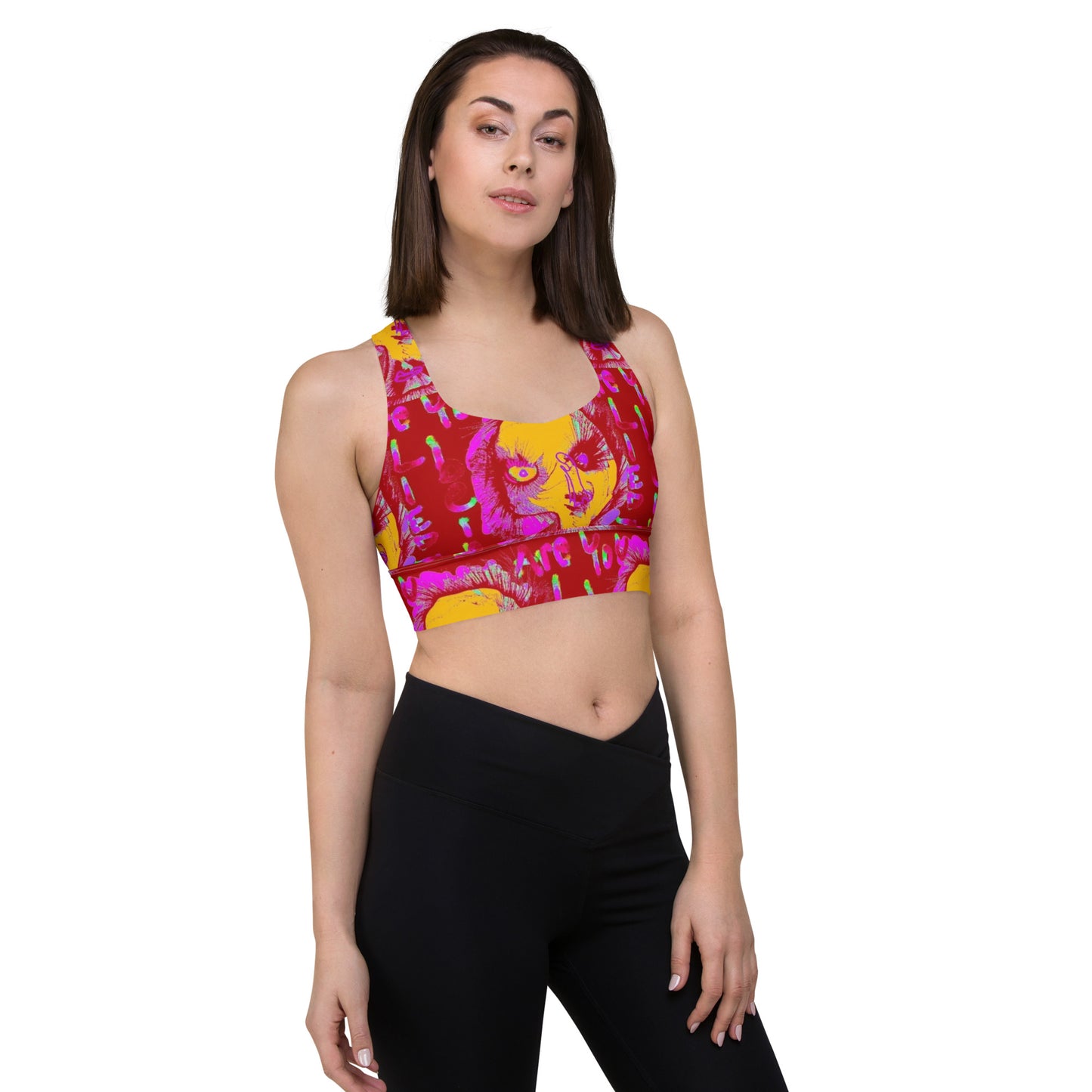 Pink Electric Longline sports bra
