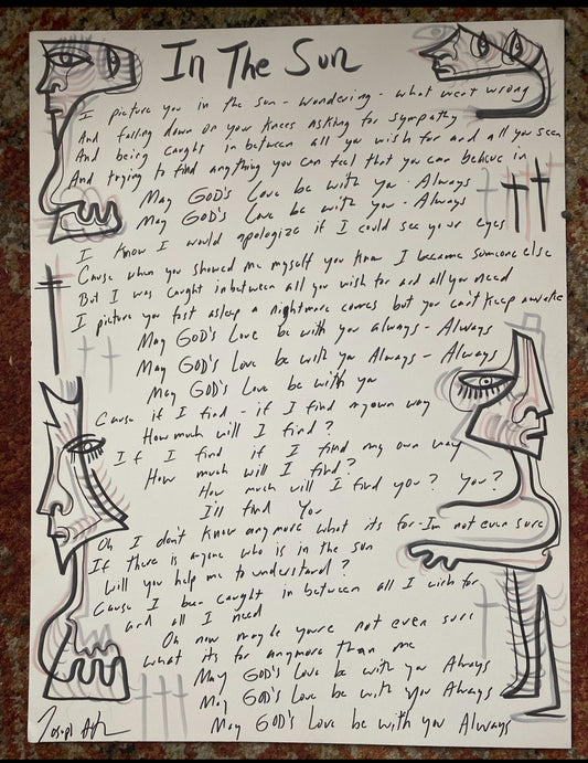 Handmade Lyric Sheet (Signed)