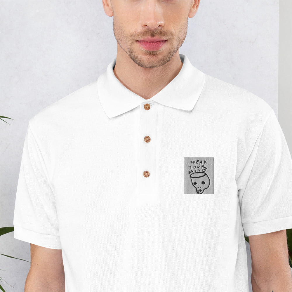 Speak Your Mind Embroidered Polo Shirt