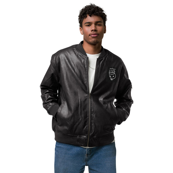 Speak your mind Leather Bomber Jacket