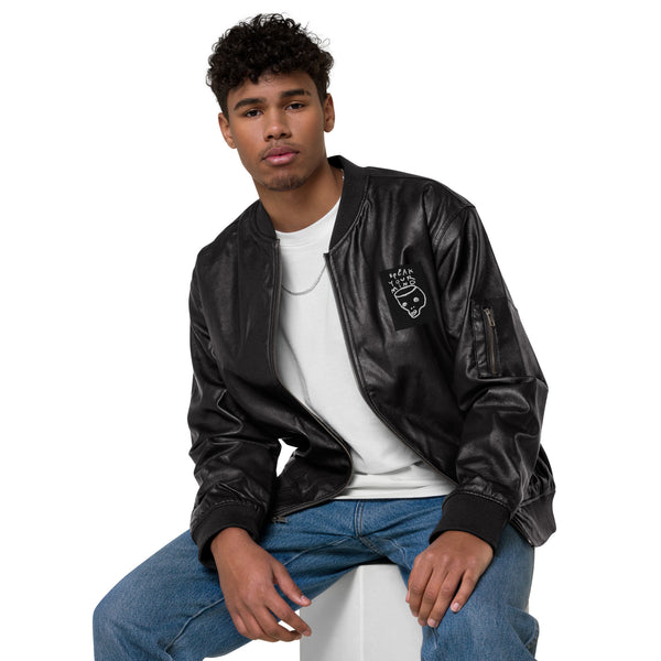 Speak your mind Leather Bomber Jacket