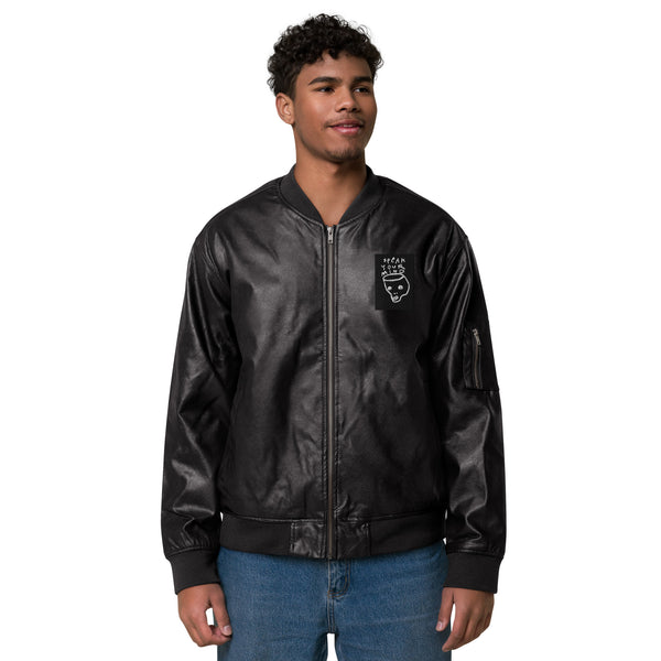 Speak your mind Leather Bomber Jacket