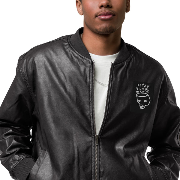 Speak your mind Leather Bomber Jacket