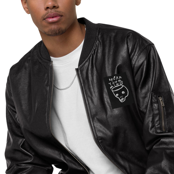 Speak your mind Leather Bomber Jacket