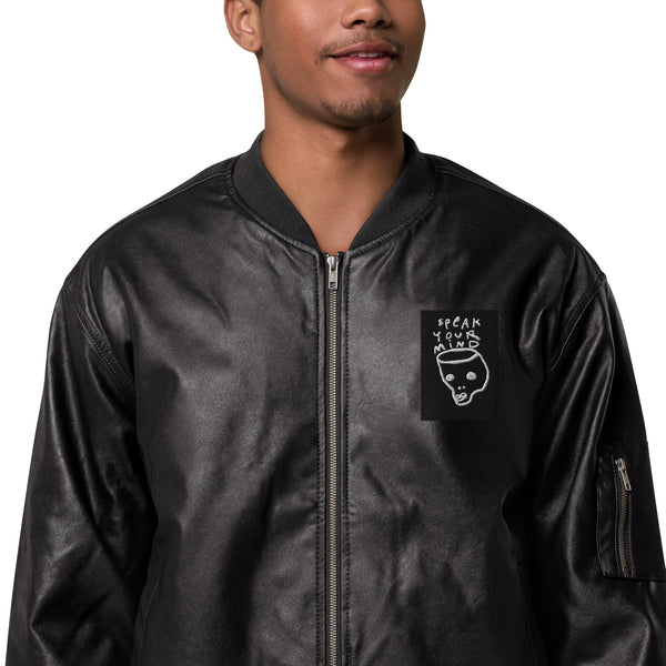 Speak your mind Leather Bomber Jacket