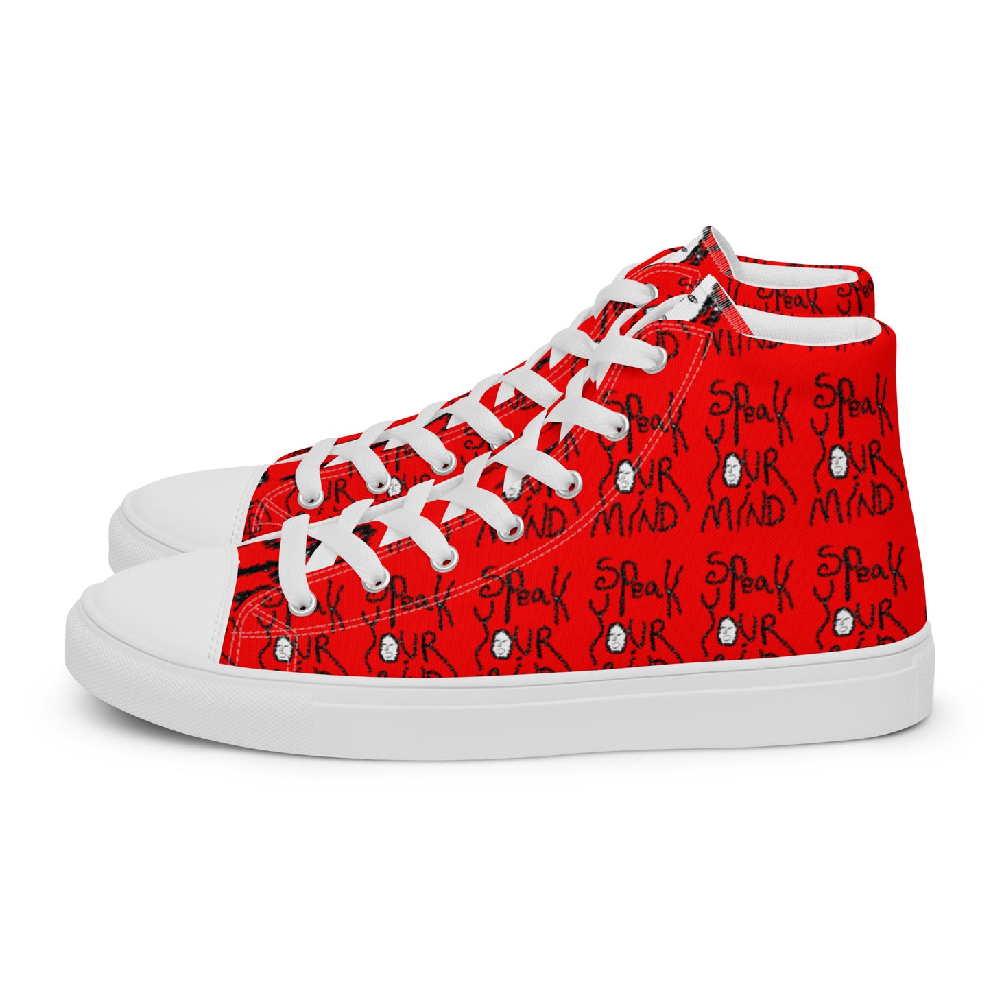 Speak your mind Men’s high top canvas shoes